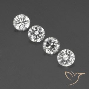 3.95ctw Natural Blanco claro Circón, Redondo, VVS-VS