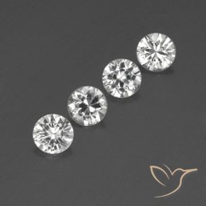 Gemas de Circón Blanco claro natural de 3.95 ct, Redondo, VVS-VS