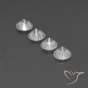 Gemas de Circón Blanco claro natural de 4.44 ct, Redondo, VVS-VS