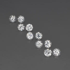 Gemas de circón blanco natural de  ct, corte redondo, VVS-VS