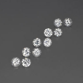 Gemas de circón blanco natural de  ct, corte redondo, VVS-VS