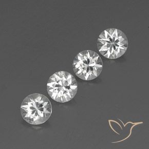 Gemas de Circón Blanco natural de 4.73 ct, Redondo, VVS-VS