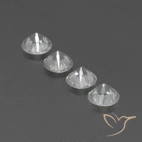 Gemas de Circón Blanco natural de 4.73 ct, Redondo, VVS-VS