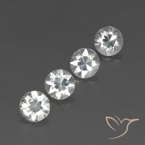 Gemas de Circón Blanco natural de 4.59 ct, Redondo, VVS-VS