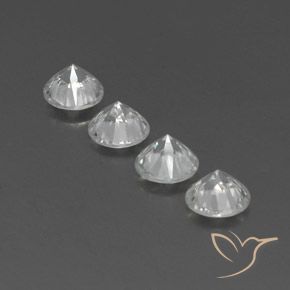 Gemas de Circón Blanco natural de 4.59 ct, Redondo, VVS-VS
