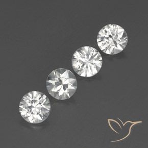 Gemas de Circón Blanco natural de 4.74 ct, Redondo, VVS-VS