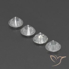 Gemas de Circón Blanco natural de 4.74 ct, Redondo, VVS-VS