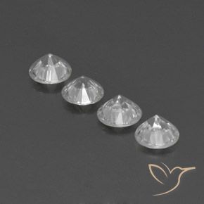 Gemas de Circón Blanco natural de 4.24 ct, Corte Redondo, VS