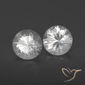 2.43ctw Natural Blanco Circón, Redondo, VVS-VS