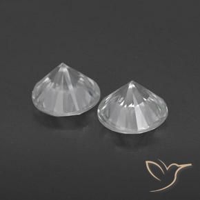 Gemas de Circón Blanco natural de 2.43 ct, Redondo, VVS-VS