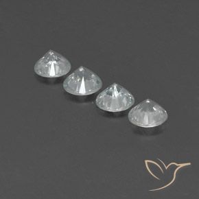 Gemas de Circón Blanco natural de 4.23 ct, Redondo, VVS