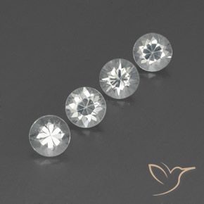 Gemas de Circón Blanco natural de 4.64 ct, Redondo, VVS-VS