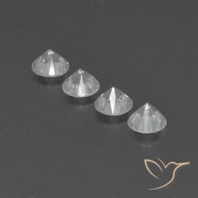 Gemas de Circón Blanco natural de 4.64 ct, Redondo, VVS-VS