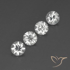 Gemas de Circón Blanco natural de 4.64 ct, Redondo, VVS-VS