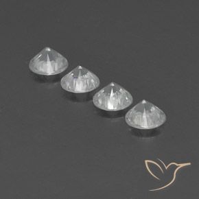 Gemas de Circón Blanco natural de 4.64 ct, Redondo, VVS-VS