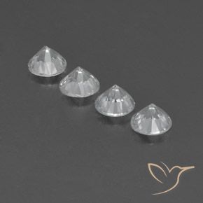 Gemas de Circón Blanco natural de 4.88 ct, Redondo, VVS-VS