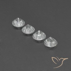 Gemas de Circón Blanco natural de 3.76 ct, Redondo, VVS-VS