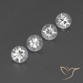 Gemas de Circón Blanco natural de 4.43 ct, Redondo, VVS
