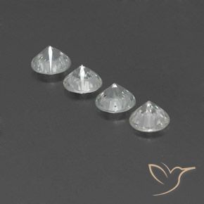 Gemas de Circón Blanco natural de 4.43 ct, Redondo, VVS