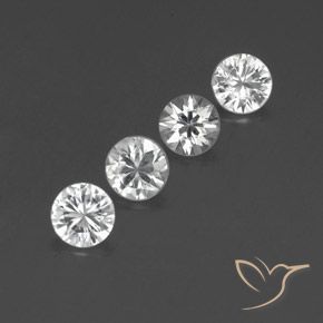 Gemas de Circón Blanco natural de 4.40 ct, Redondo, VVS-VS