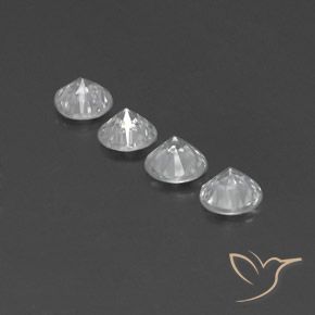 Gemas de Circón Blanco natural de 4.40 ct, Redondo, VVS-VS