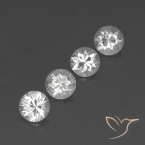 Gemas de Circón Blanco claro natural de 4.18 ct, Redondo, VVS-VS