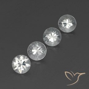 Gemas de Circón Blanco claro natural de 4.71 ct, Redondo, VVS-VS