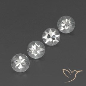 Gemas de Circón Blanco claro natural de 4.55 ct, Redondo, VVS-VS