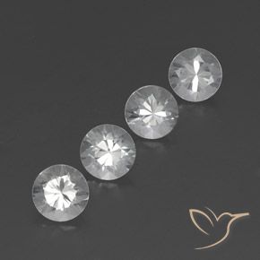 Gemas de Circón Blanco claro natural de 4.91 ct, Redondo, VVS-VS