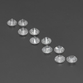 Gemas de circón blanco natural de  ct, corte redondo, VVS-VS