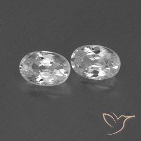 Gemas de Circón Blanco claro natural de 1.64 ct, Ovalada, VVS