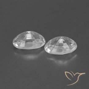 Gemas de Circón Blanco claro natural de 1.64 ct, Ovalada, VVS