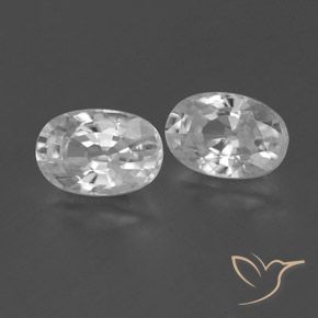 Gemas de Circón Blanco claro natural de 1.71 ct, Ovalada, VVS