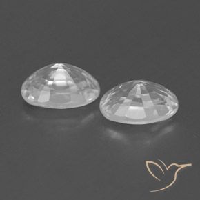 Gemas de Circón Blanco claro natural de 1.71 ct, Ovalada, VVS