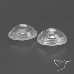 Gemas de Circón Blanco claro natural de 1.66 ct, Ovalada, VVS