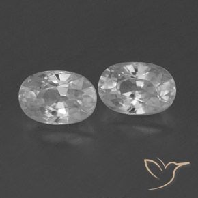 Gemas de Circón Blanco claro natural de 1.72 ct, Ovalada, VVS-VS