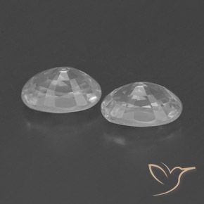 Gemas de Circón Blanco claro natural de 1.72 ct, Ovalada, VVS-VS