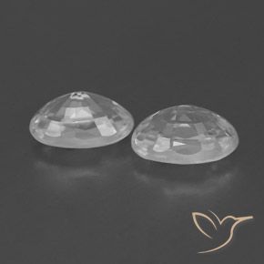 Gemas de Circón Blanco claro natural de 1.62 ct, Ovalada, VVS