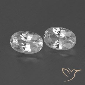 Gemas de Circón Blanco claro natural de 1.66 ct, Ovalada, VVS