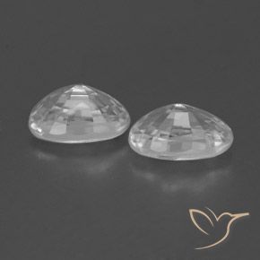 Gemas de Circón Blanco claro natural de 1.66 ct, Ovalada, VVS