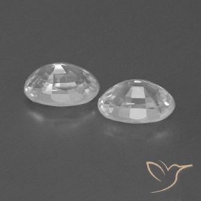 Gemas de Circón Blanco claro natural de 1.63 ct, Ovalada, VVS-VS