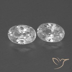 Gemas de Circón Blanco claro natural de 1.66 ct, Ovalada, VVS