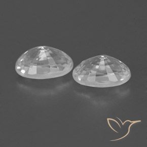 Gemas de Circón Blanco claro natural de 1.66 ct, Ovalada, VVS