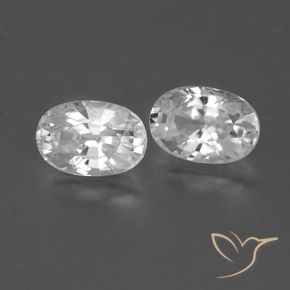 Gemas de Circón Blanco claro natural de 1.67 ct, Ovalada, VVS-VS
