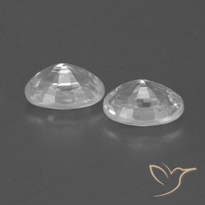 Gemas de Circón Blanco claro natural de 1.67 ct, Ovalada, VVS-VS