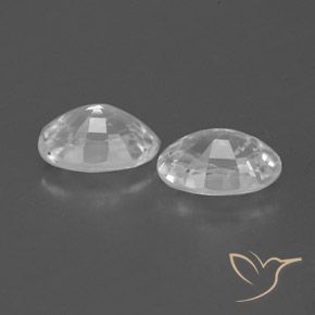 Gemas de Circón Blanco claro natural de 1.59 ct, Ovalada, VVS