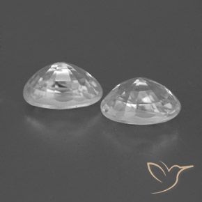 Gemas de Circón Blanco claro natural de 1.77 ct, Ovalada, VVS