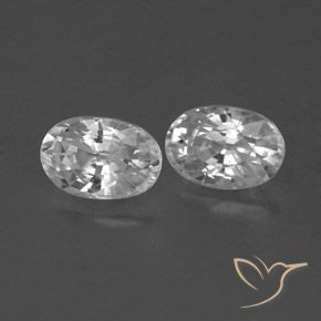 Gemas de Circón Blanco claro natural de 1.66 ct, Ovalada, VVS