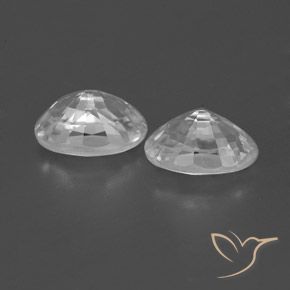 Gemas de Circón Blanco claro natural de 1.66 ct, Ovalada, VVS