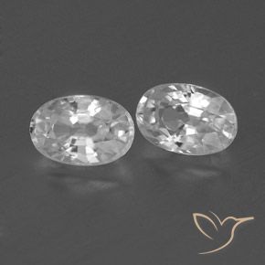 Gemas de Circón Blanco claro natural de 1.75 ct, Ovalada, VVS-VS